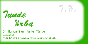 tunde wrba business card
